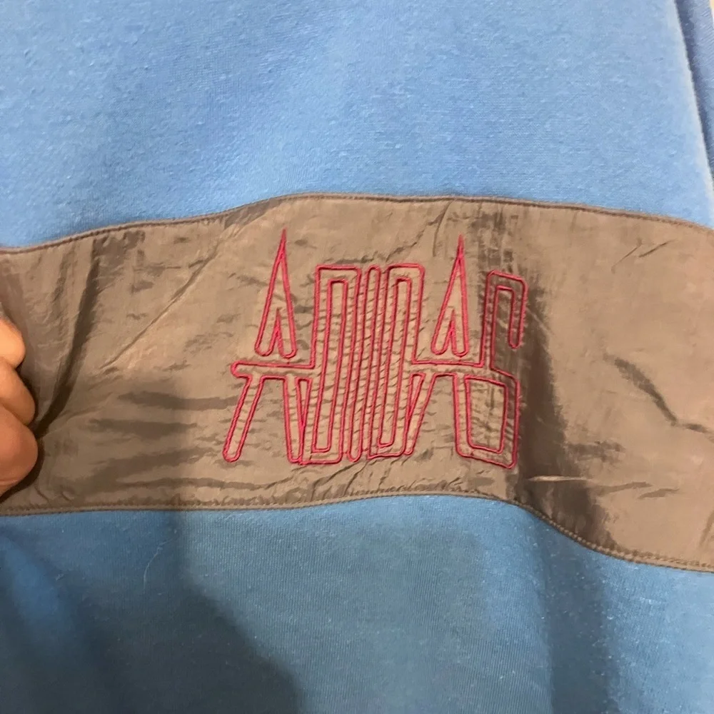1980’s vintage Adidas men’s sweatshirt with parachute fabric & embroidered logo